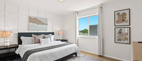 1 slaapkamer, een bureau, een strijkplank/strijkijzer, gratis wifi