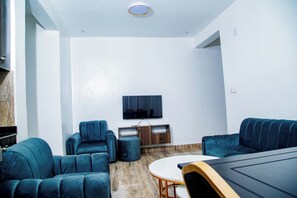 TV, fireplace, stereo - Inviting 2-Bedroom apartment in Gikondo Kigali (Kigali)