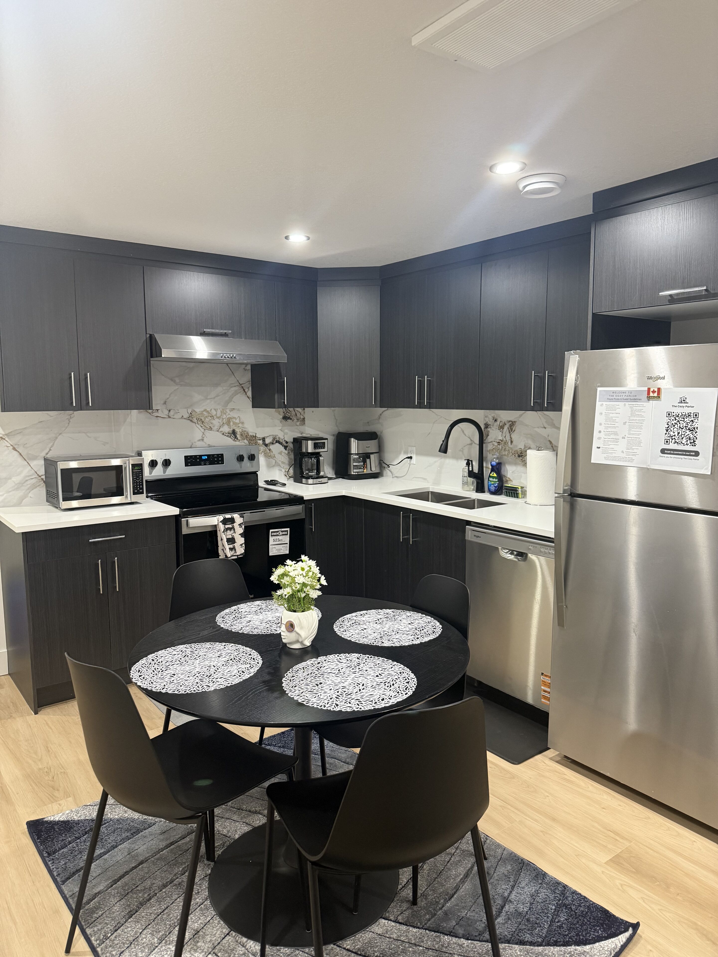 Microwave, oven, stovetop, dishwasher
