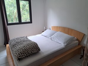 2 bedrooms, iron/ironing board, WiFi, bed sheets