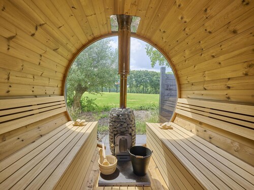 Countryside enjoyment with panoramic sauna