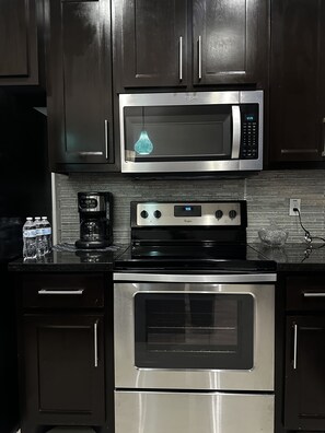 Microwave, oven, stovetop, paper towels