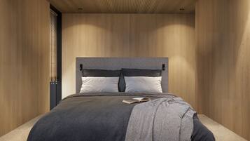 Een kluis op de kamer, een bureau, een laptopwerkplek