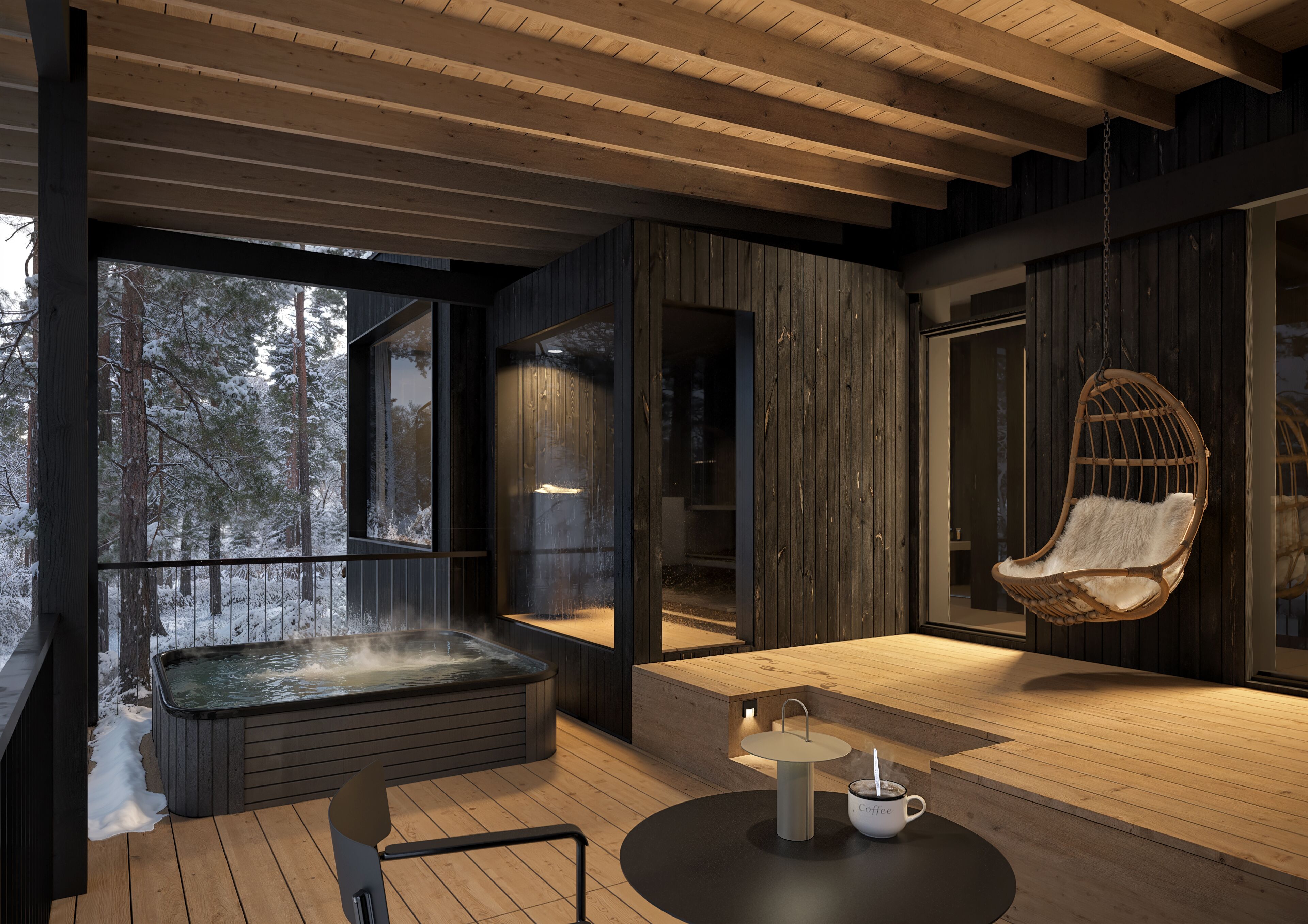 Deluxe Villa with Sauna and jacuzzi, river view | Terrace/patio