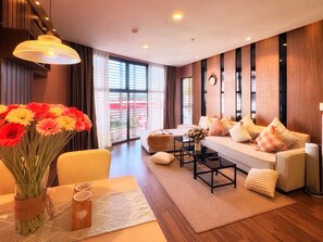 Luxury Apartment, 2 Bedrooms, City View | Living area - 9Trip Stay in Dalat Center Residence (Da Lat)