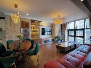 Luxury Apartment, 3 Bedrooms, City View | Living area - 9Trip Stay in Dalat Center Residence (Da Lat)