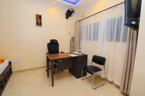 Desk, laptop workspace, free WiFi