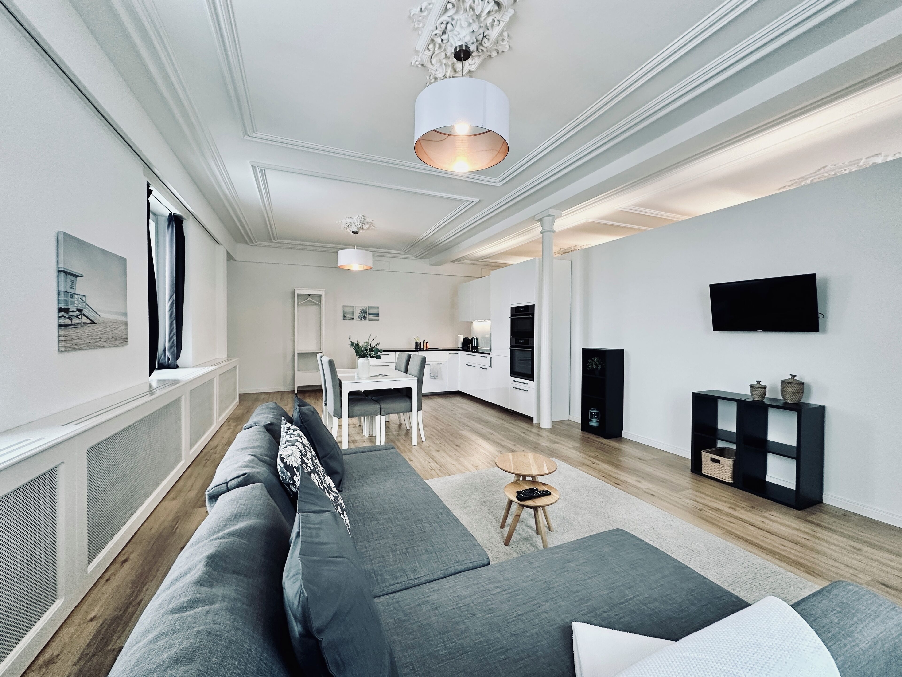 Business Apartment LOFT | Living area | Smart TV, heated floors