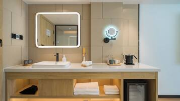 Superior Double Room, City View | Living area | 75-inch LED TV with cable channels, smart speakers