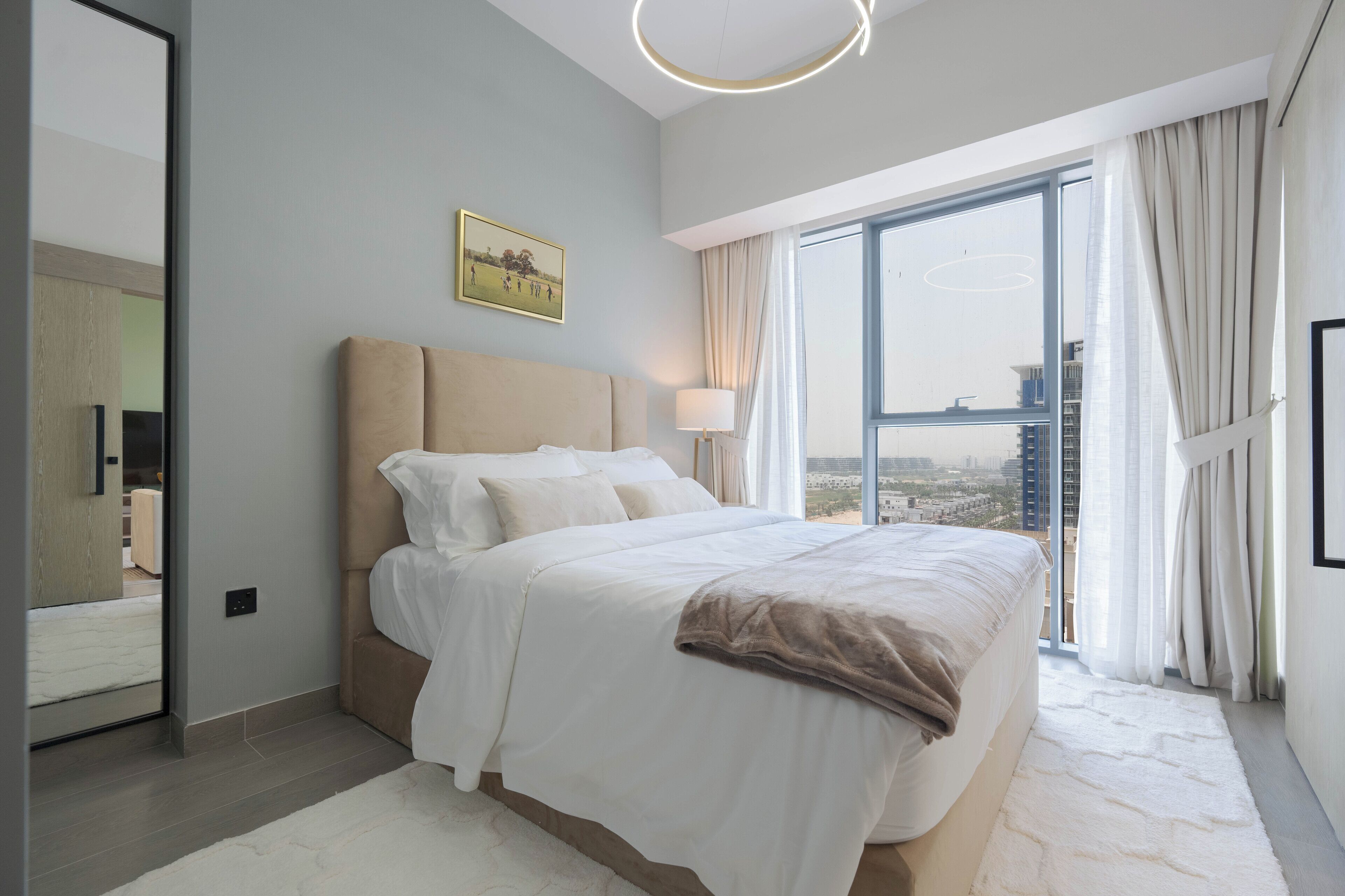 디럭스 아파트, 침실 1개, 발코니 | 고급 침구, 오리/거위털 이불, 메모리폼 침대, 객실 내 금고