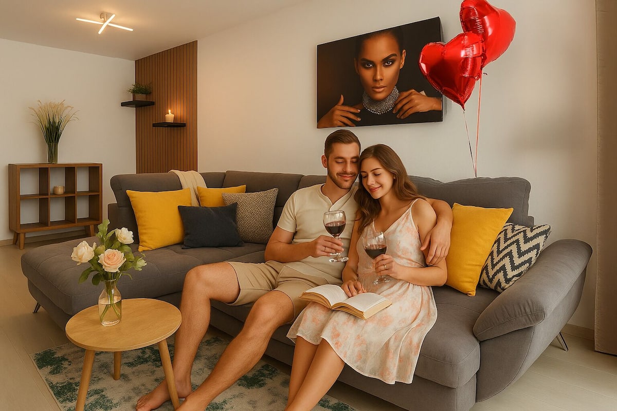 Deluxe Apartment, 1 Bedroom, Mountain View | Living area | 125-cm flat-screen TV with cable channels, Netflix, streaming services