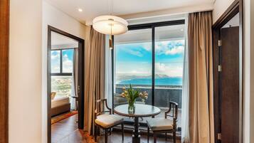 Apartment, 2 Bedrooms, Private Pool, Beach View | Living area | TV