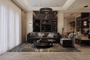 Appartement Panoramique, 2 chambres, balcon, vue ville | Literie hypoallergénique, minibar, décoration personnalisée, bureau