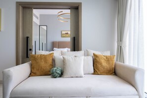 Deluxe Apartment, Balcony | Living area