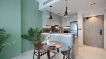 Appartement Deluxe, balcon | Cuisine privée