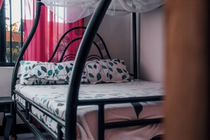 Desk, blackout drapes, iron/ironing board, free WiFi
