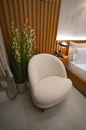 Luxury Double Room, Patio | In-room safe, blackout drapes, soundproofing, iron/ironing board