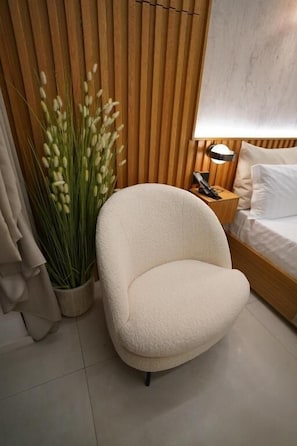 Luxury Double Room, Patio | In-room safe, blackout drapes, soundproofing, iron/ironing board
