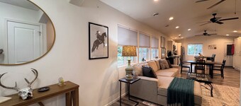 Discover our inviting 3-bdrm, 2-bathroom home, ideally situated near fairgrounds, hospital, VA, & downtown Sheridan. This newer-built residence offers all the comforts & conveniences you need for a pleasant stay, making it perfect for longer stays.