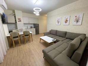 Superior Apartment, City View | Living area | TV - Margen Apartments - Tirana City Center (Tirana)