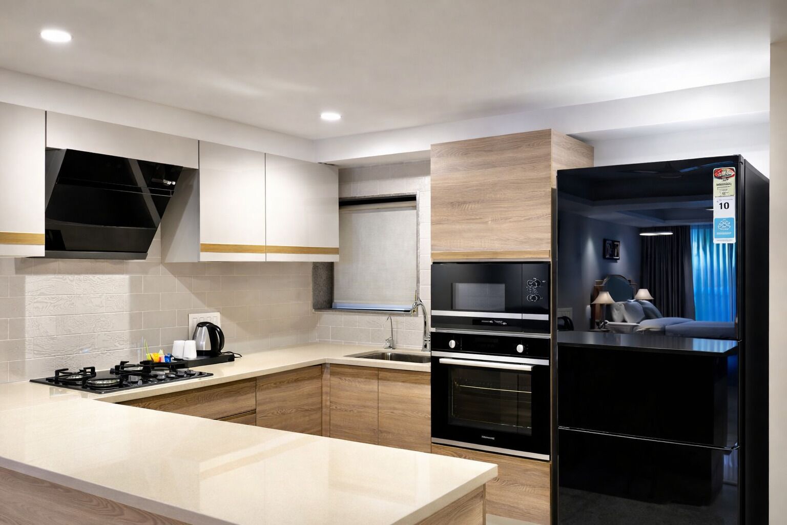 Luxury Studio | Private kitchen | Fridge, microwave, dishwasher, cookware/dishes/utensils