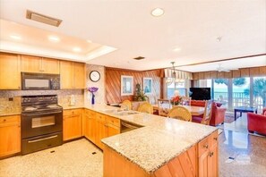 Fridge, microwave, coffee/tea maker, toaster