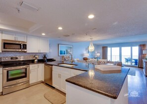 Fridge, microwave, coffee/tea maker, toaster