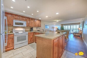 Fridge, microwave, coffee/tea maker, toaster
