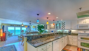 Fridge, microwave, coffee/tea maker, toaster