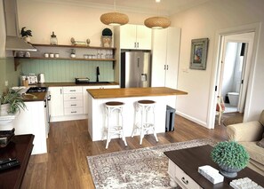 Fridge, microwave, oven, stovetop - The Summer Cottage (Orange)