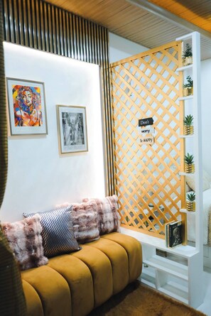 Quarto, 1 quarto | Sala de estar | Livros
