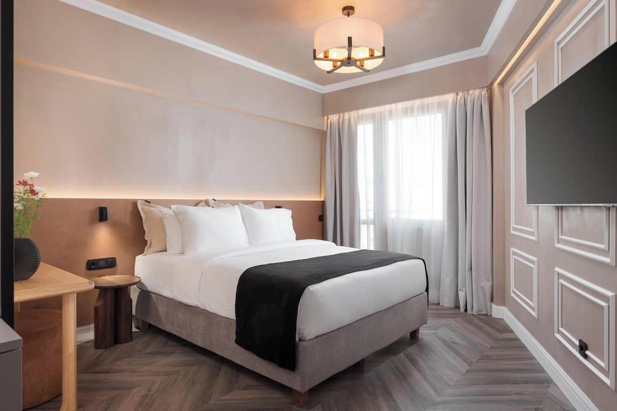 Suíte luxo, sacada, vista para a montanha | Roupas de cama de algodão egípcio, roupas de cama premium