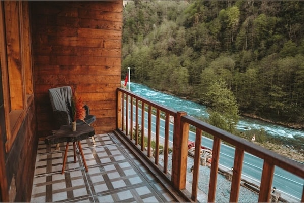 Rom – deluxe, elveutsikt | Utsikt fra balkong