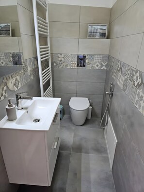 Dusche, Haartrockner, HandtĂŒcher