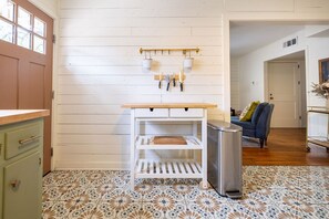 Deluxe Cottage, Garden View | Private kitchen | Full-size fridge, electric kettle, toaster