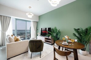 Appartement Deluxe, 1 chambre, non-fumeur, balcon | Coin séjour