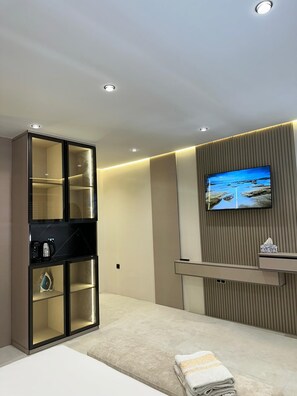 Luxury Studio Suite, City View | Blackout drapes, free WiFi