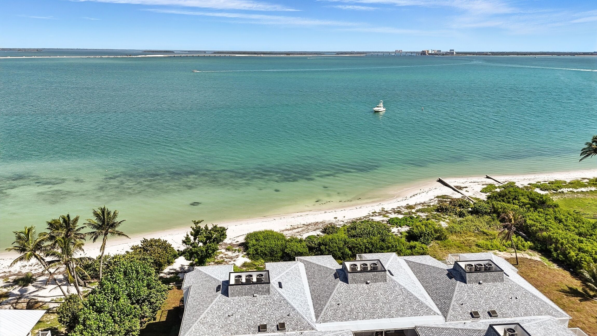 On the beach, white sand