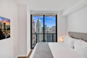 클래식 아파트, 퀸사이즈침대 2개, 베이 전망 | 암막 커튼, 다리미/다리미판, 무료 WiFi, 침대 시트