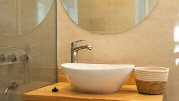 Shower, rainfall showerhead, hair dryer, bidet