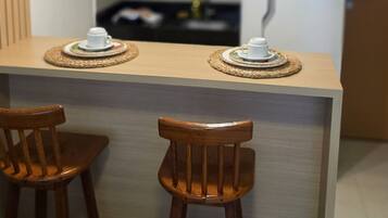 Classic Apartment, Courtyard View | Private kitchen | Fridge, microwave, stovetop, cookware/dishes/utensils