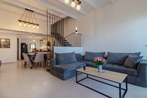 Villa, 3 Bedrooms, Smoking, Private Pool | Living room - Iliahtida Villa (Rethymno)