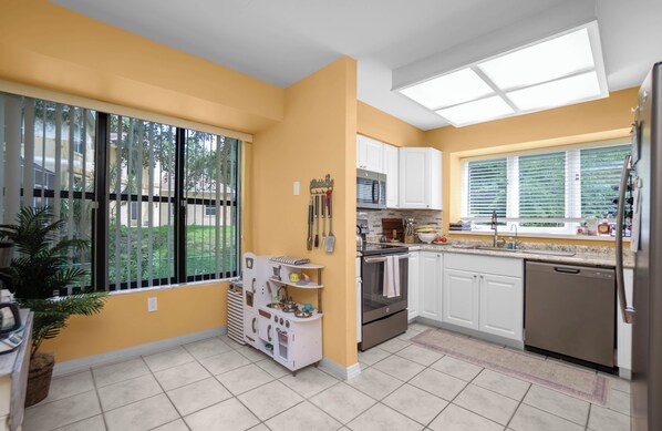 Microwave, oven, stovetop, dishwasher