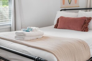 2 bedrooms, iron/ironing board, travel crib, WiFi