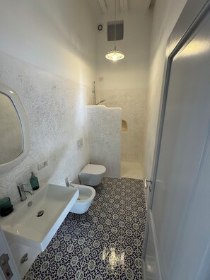 Sèche-cheveux, bidet, serviettes fournies, savon