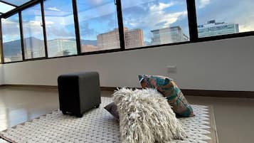Suite, vistas a la ciudad | Zona de estar | Una televisión