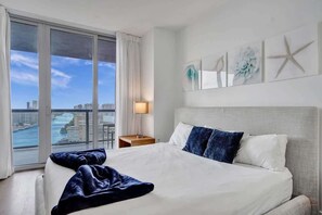 1 bedroom, iron/ironing board, travel cot, bed sheets