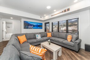 Smart-TV, Kamin, Tischtennisplatte, Musikbibliothek