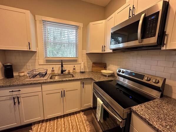 Microwave, oven, stovetop, dishwasher