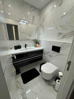 Towels, soap, toilet paper